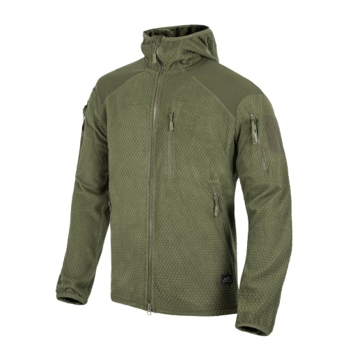 Bluza Alpha Hoodie - Grid Fleece - Olive Green-5050
